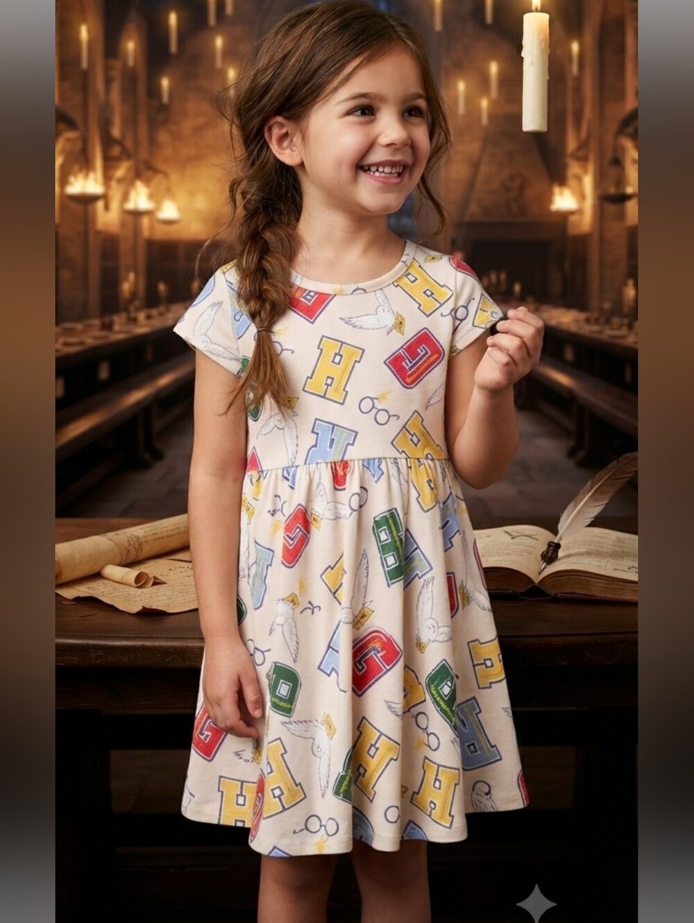 Harry Potter Toddler Girl Allover Print Dress